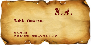 Makk Ambrus névjegykártya